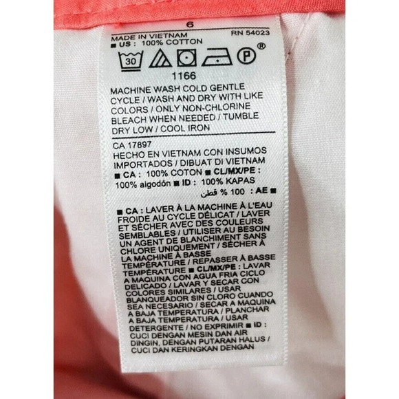 Old Navy Womens Sz 6 Chino Shorts Pink Palm Tree Print 100% Cotton Pockets - Picture 5 of 10